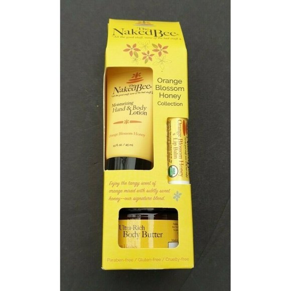 The Naked Bee Orange Blossom Honey Gift Set Body Butter/Body Lotion/Lip Balm 3pk - Picture 1 of 10